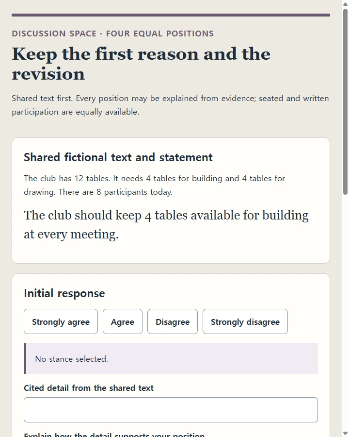 Keep the first reason and the revision