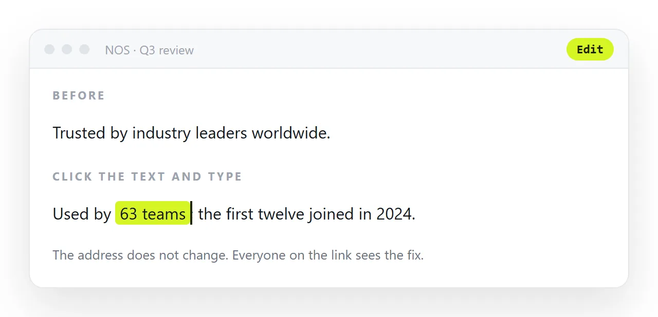 A general claim replaced with a specific, checkable one on the same page.