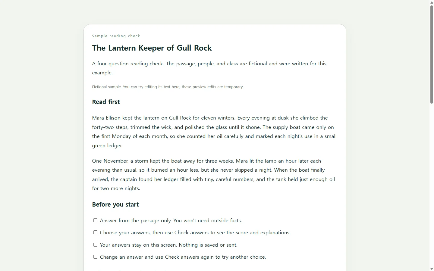 The Lantern Keeper of Gull Rock — fictional sample