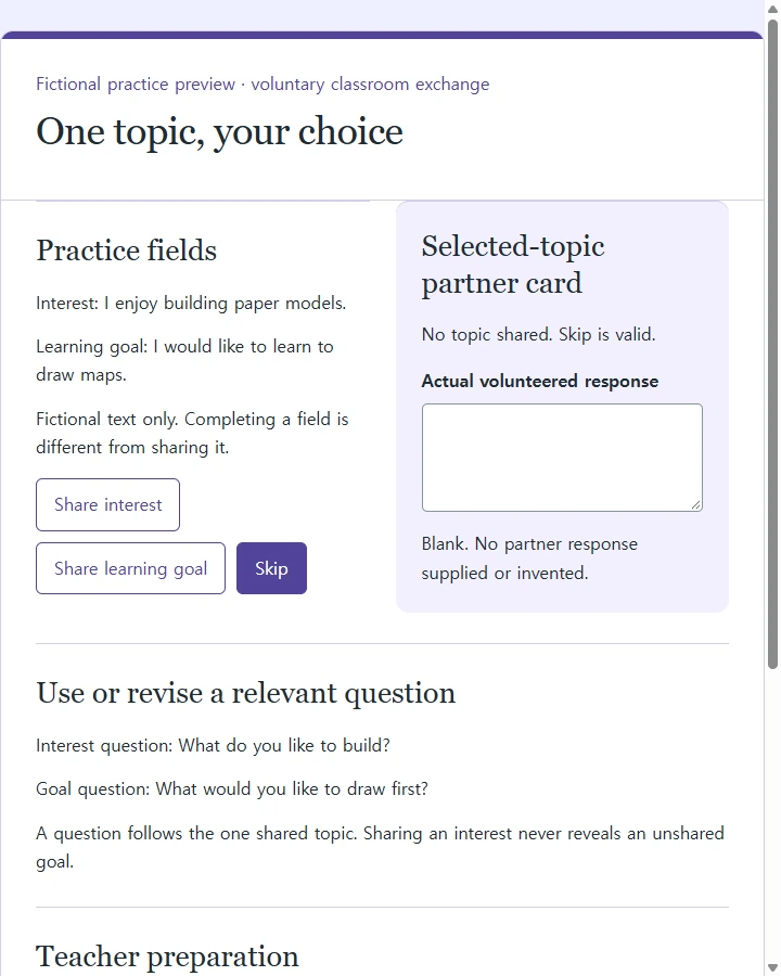 One topic, your choice