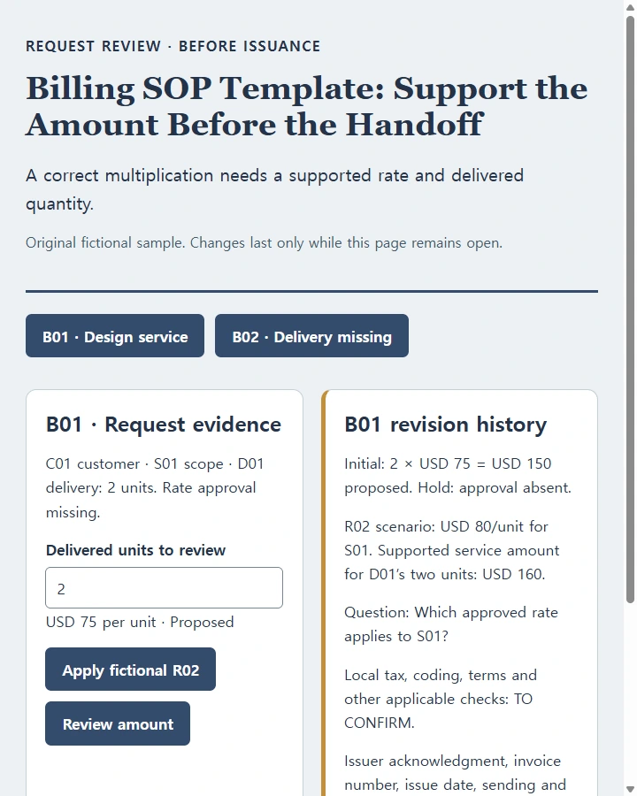 Billing SOP Template: Support the Amount Before the Handoff