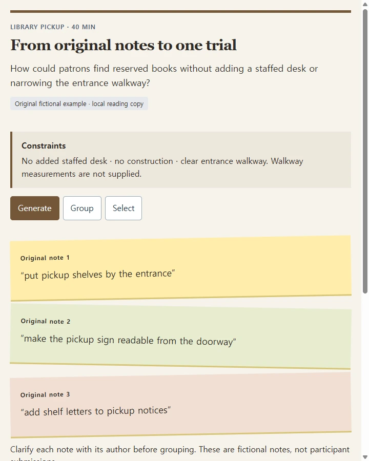 From original notes to one trial