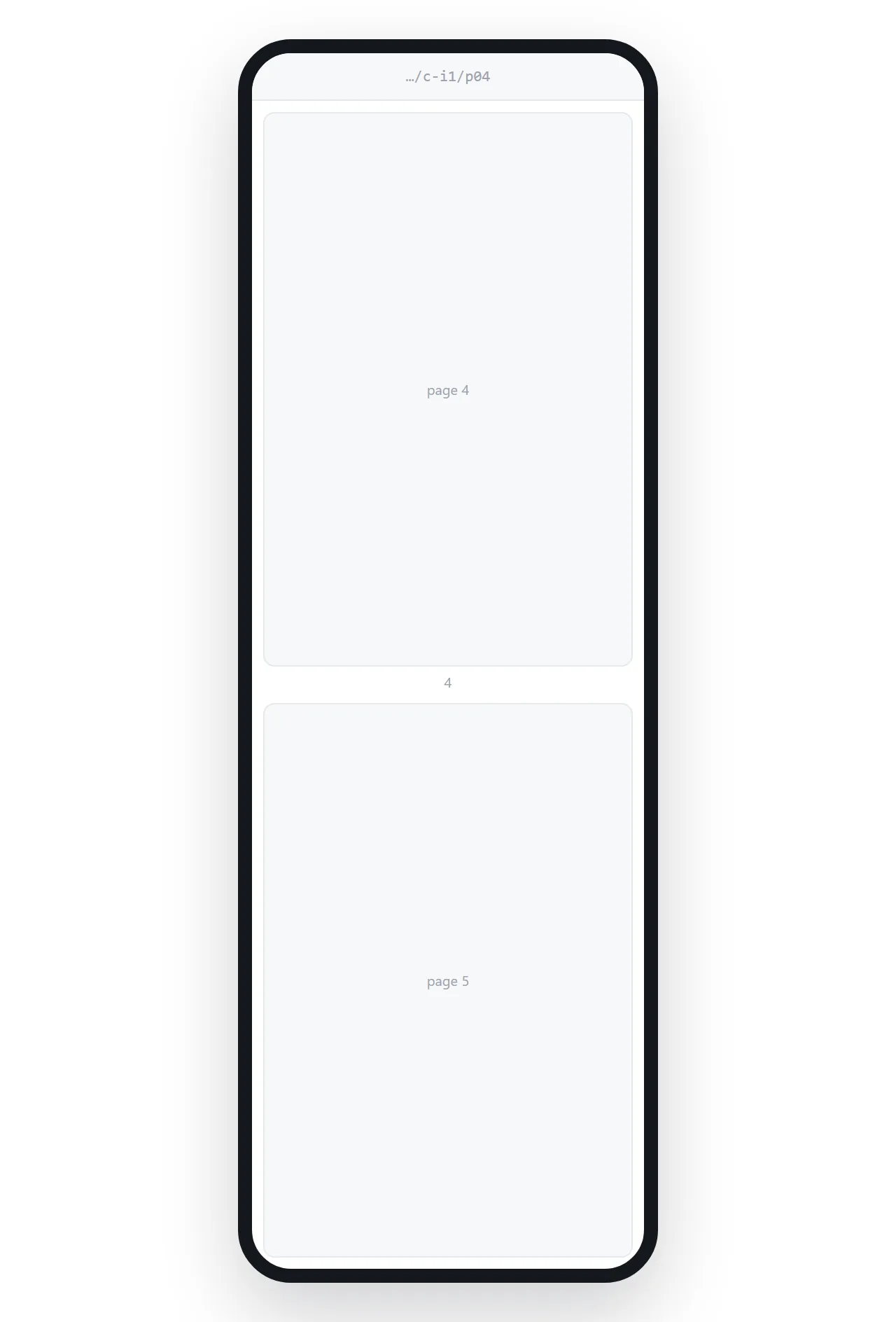 The same comic on a phone. One page filling the screen, the next beginning below.