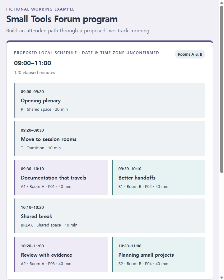 Small Tools Forum program