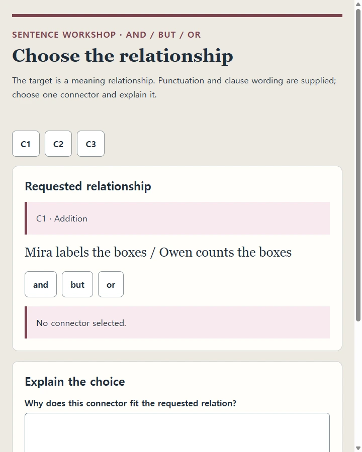 Choose the relationship