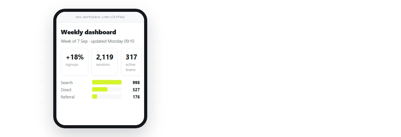 The shared page open on a phone, at the width the scanner will see it.