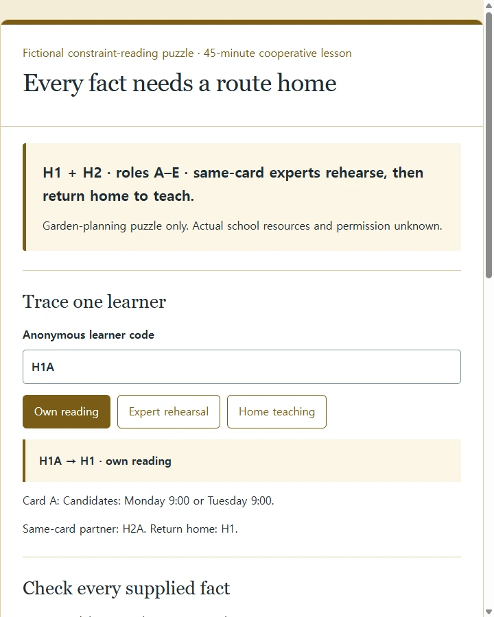Every fact needs a route home