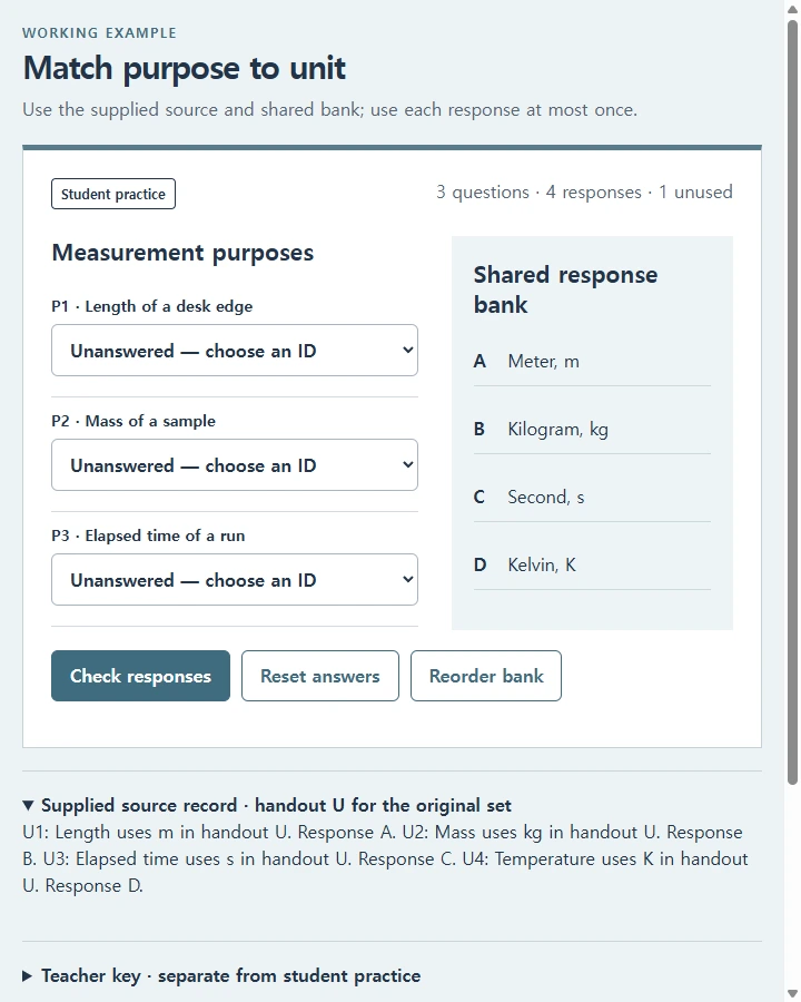 Match purpose to unit