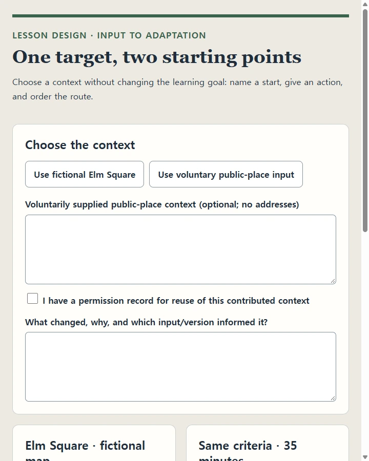 One target, two starting points