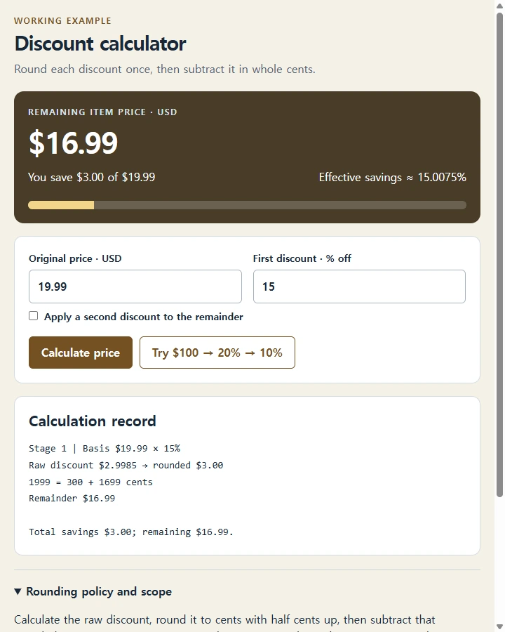 Discount calculator