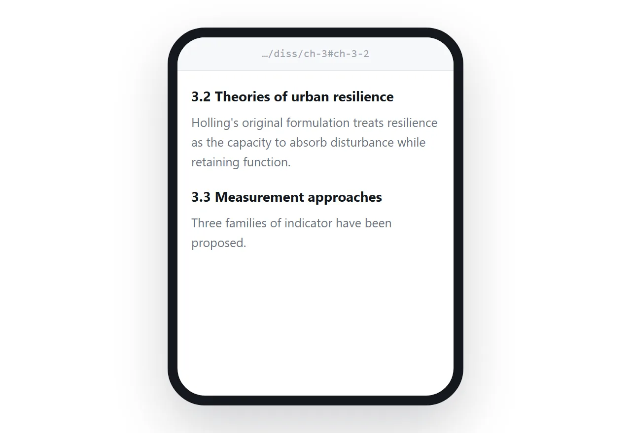 A phone opened directly at section 3.2, the subsection heading at the top.