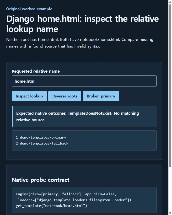 Django home.html: inspect the relative lookup name