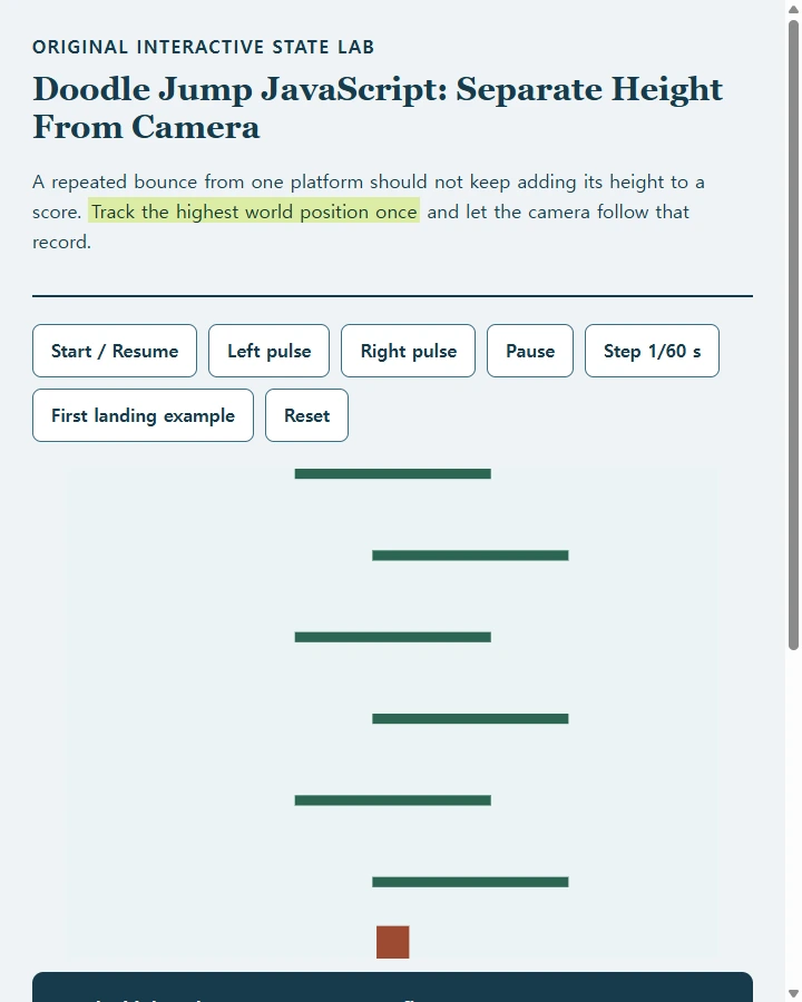 Doodle Jump JavaScript: Separate Height From Camera