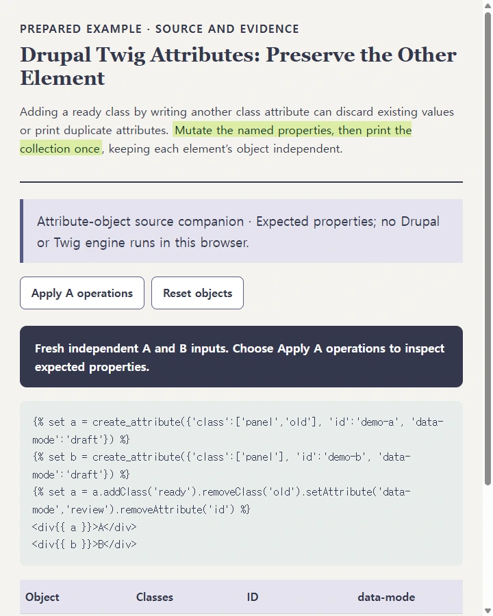 Drupal Twig Attributes: Preserve the Other Element