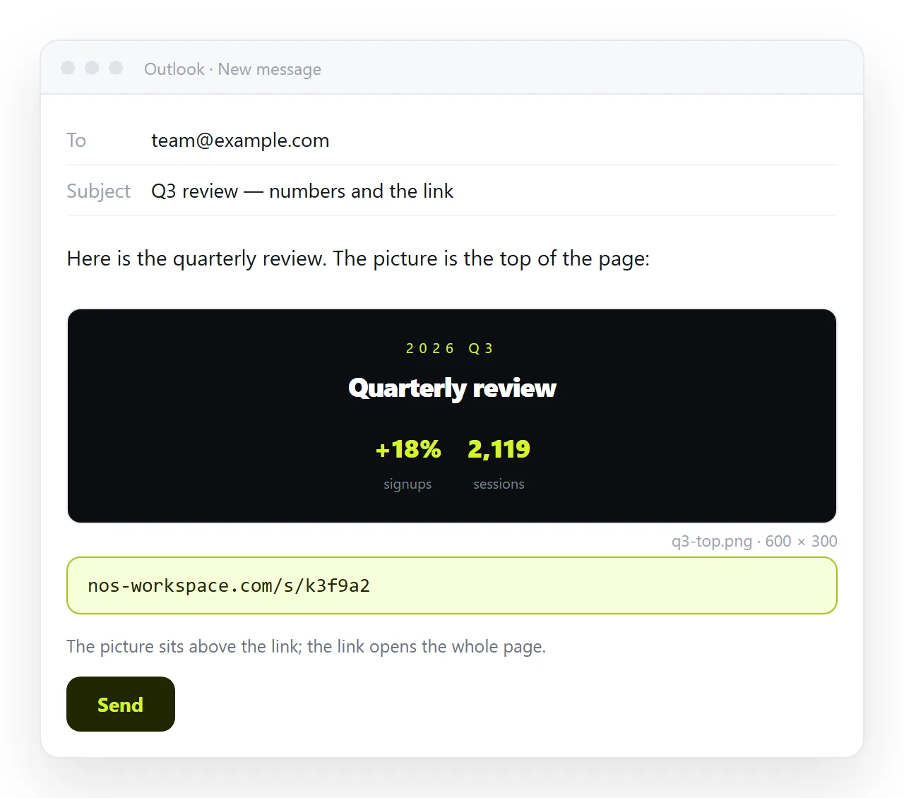 A capture of the top of the page, sized to sit above the link inside the message.