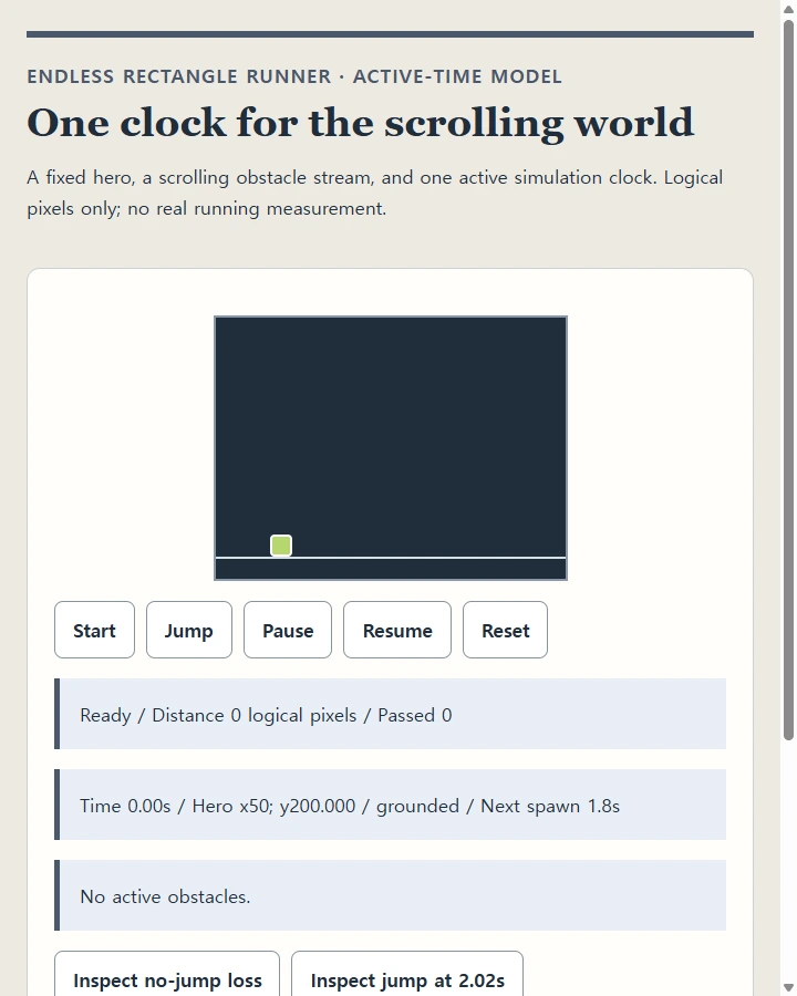 One clock for the scrolling world