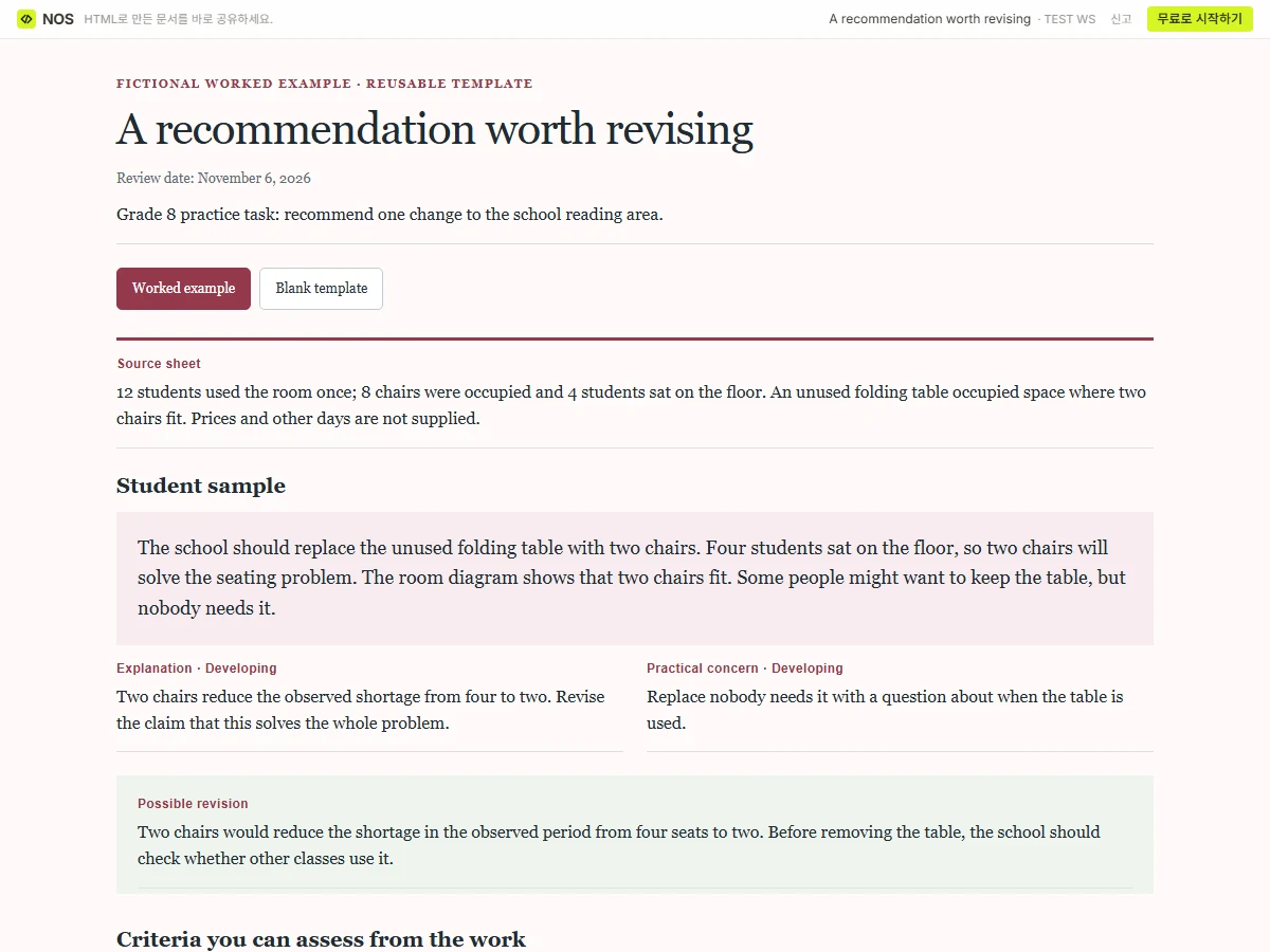 A recommendation worth revising saved in NOS and opened through its actual reader link.