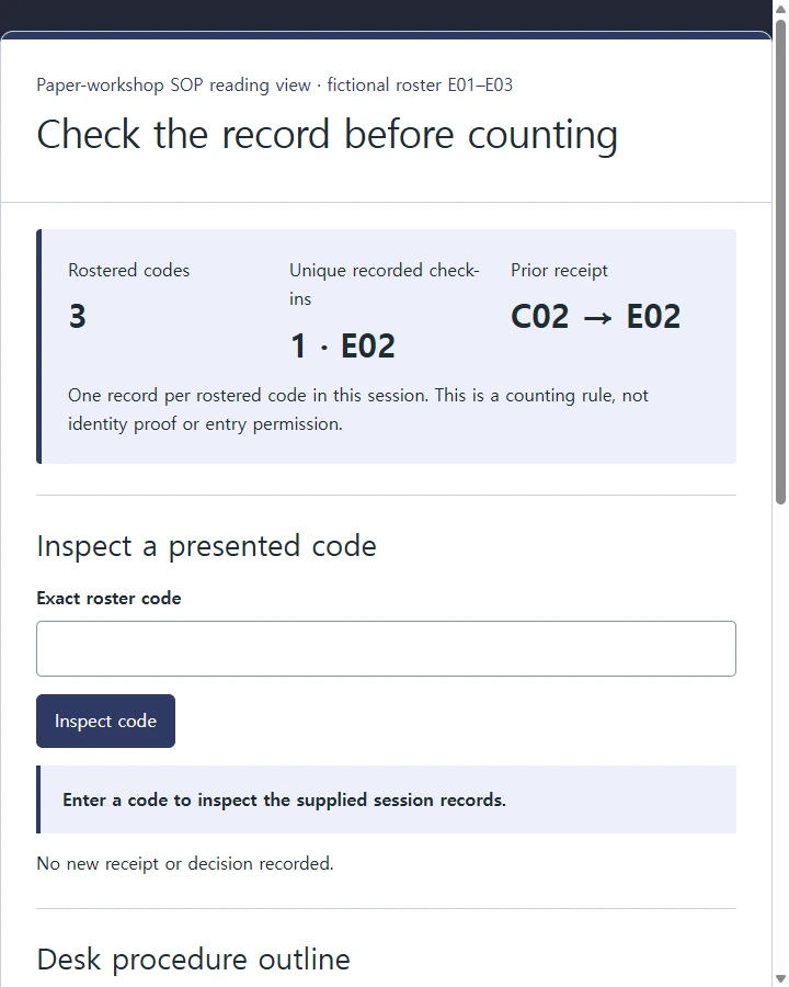Check the record before counting