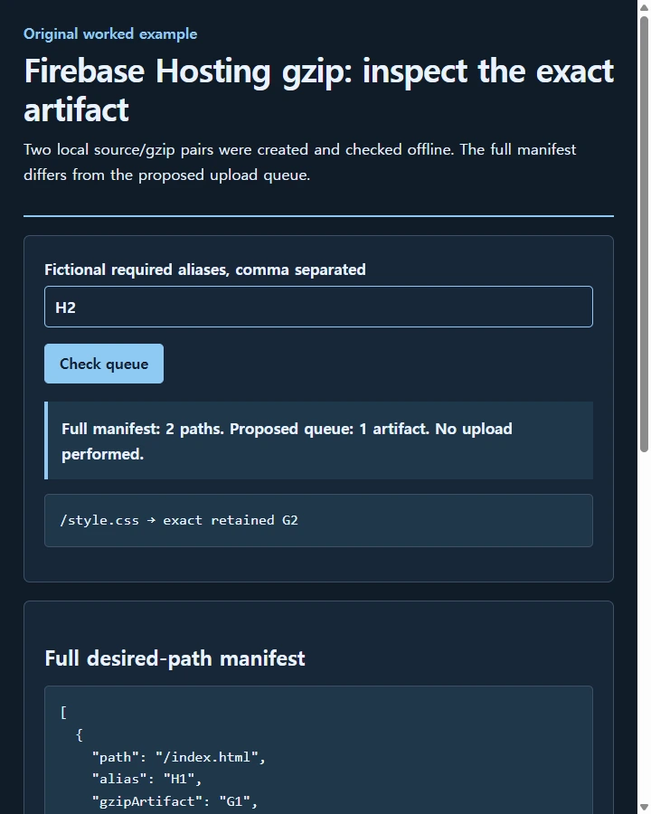 Firebase Hosting gzip: inspect the exact artifact