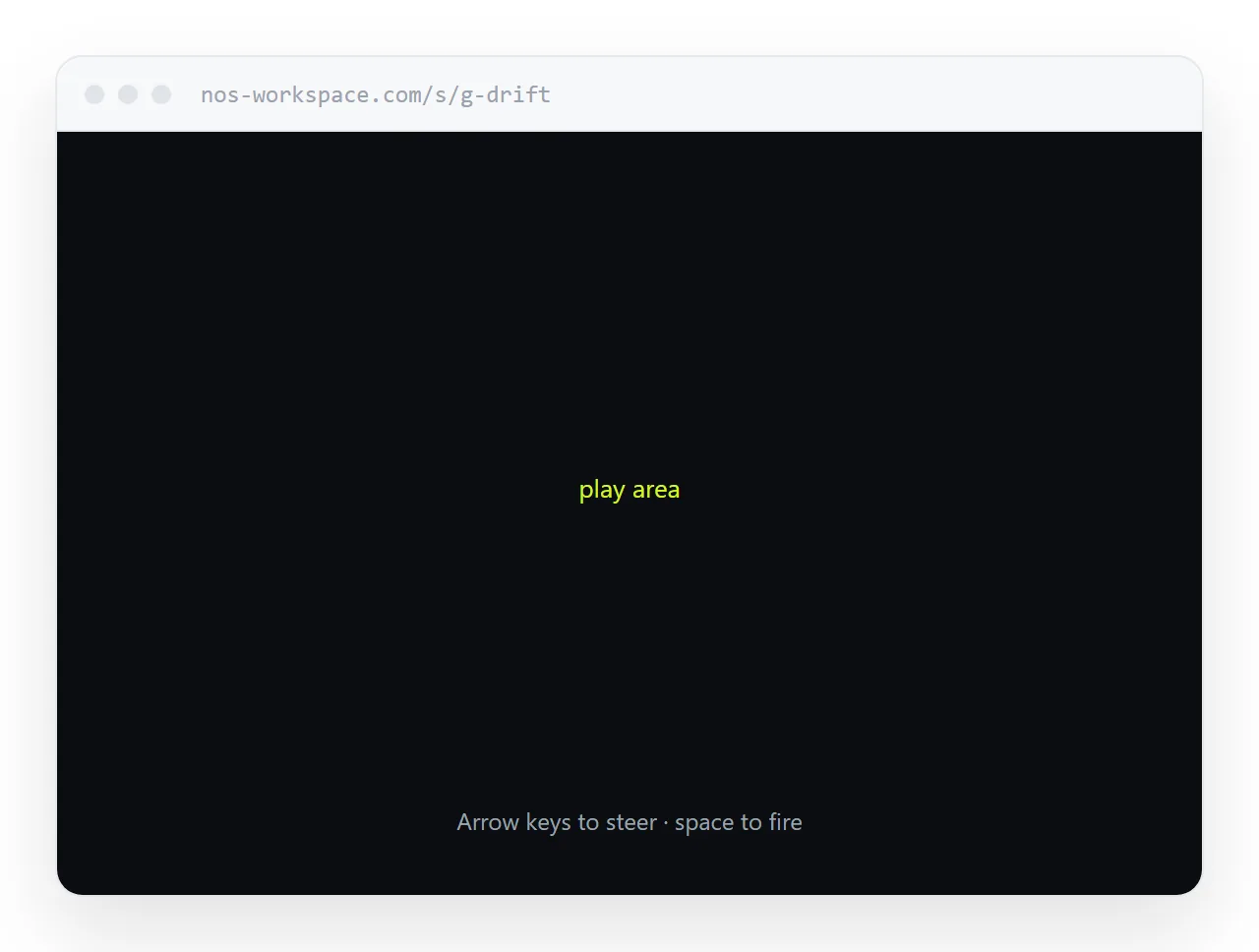 The same game on a desktop. The touch pad is hidden and keyboard controls are listed.