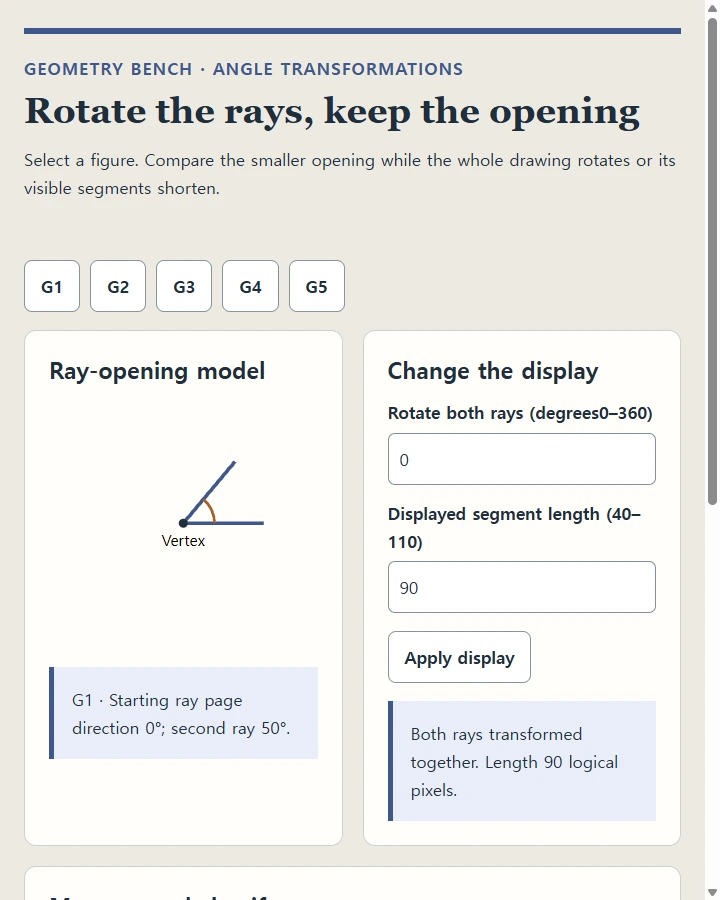Rotate the rays, keep the opening