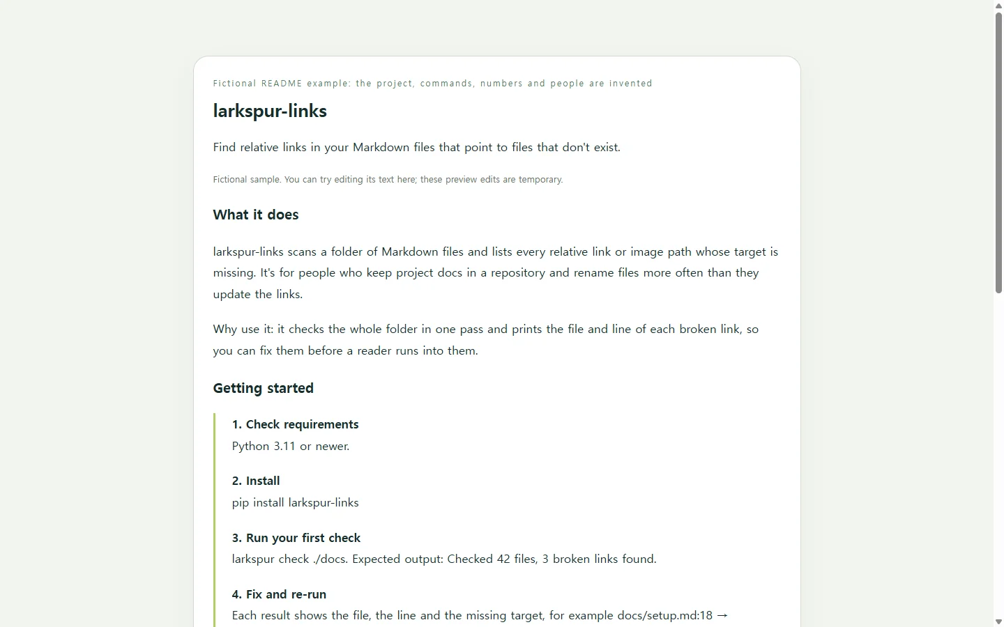 larkspur-links — fictional sample