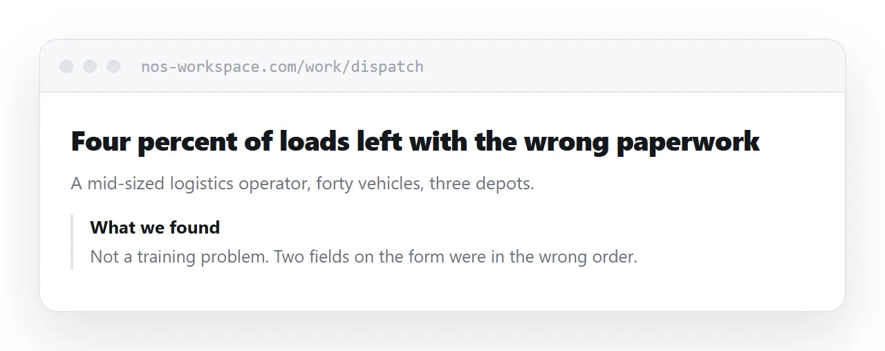 A case study page opening with the problem stated in industry language.