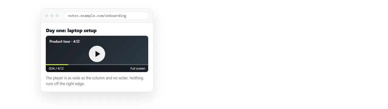 The same embed at a narrow window width, filling the column without overflowing it.