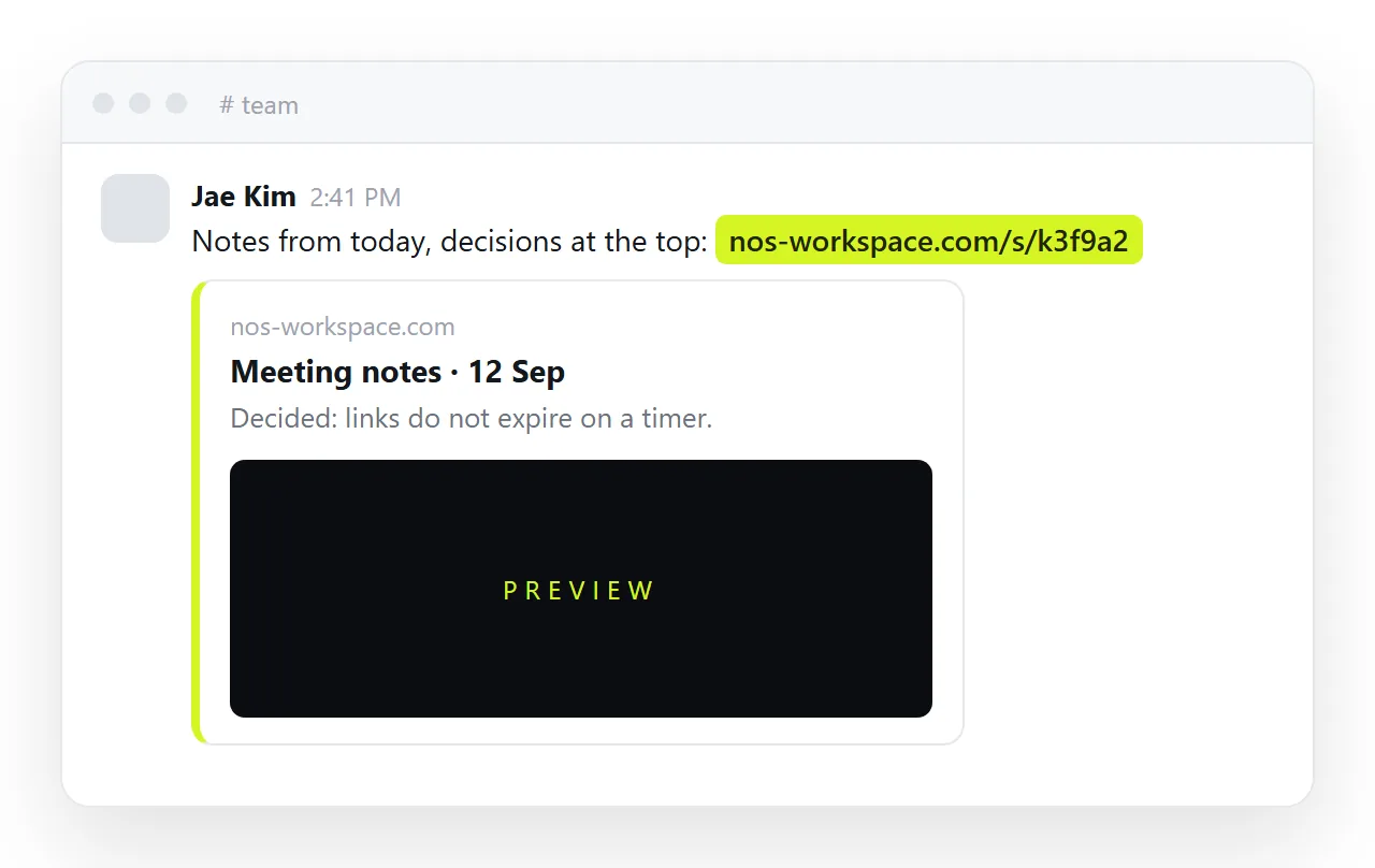 The link in the follow-up message. Nobody downloads a file to find out what was decided.
