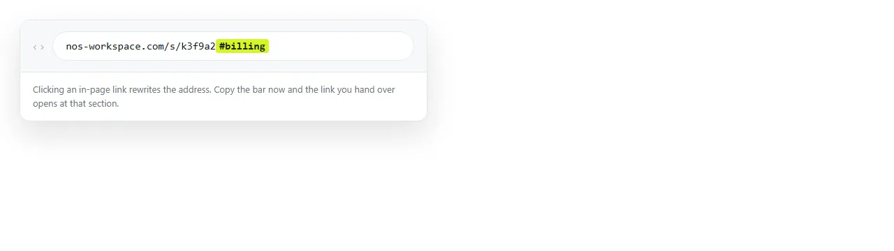 The address bar after an in-page link is clicked, ending in the hash for the target section.