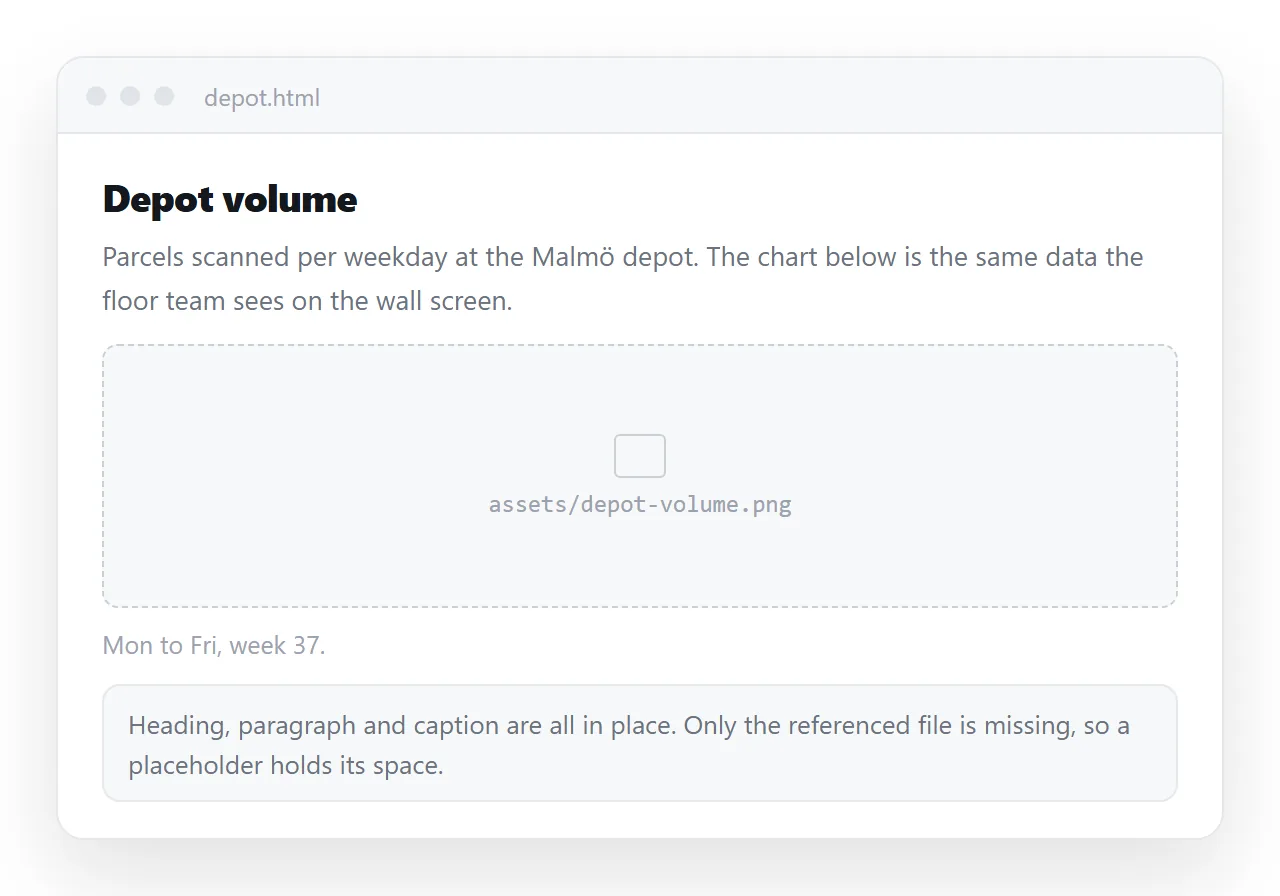The page as the reader sees it. The layout is intact and the referenced asset is a placeholder.