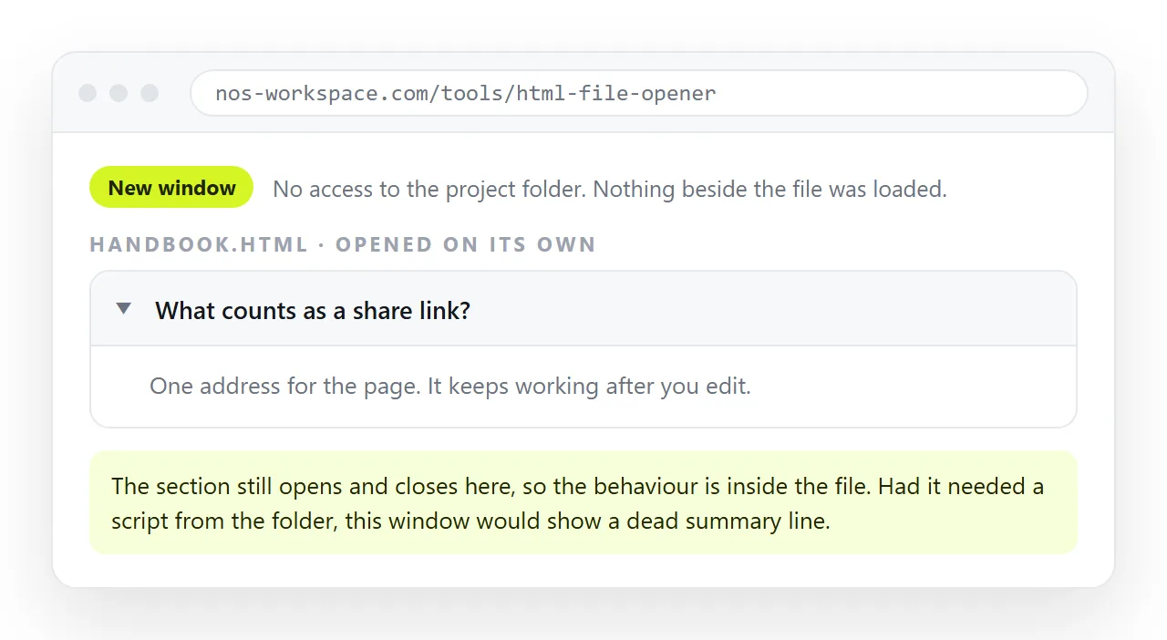 The file opened in a window with no access to the project folder, with the toggle working.