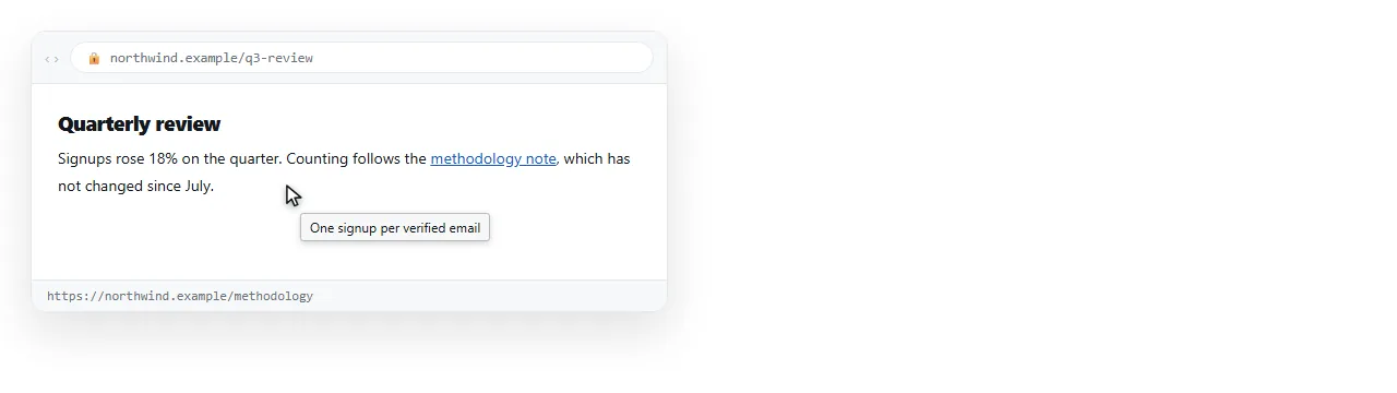 A link hovered in a browser, showing the native title tooltip below the cursor.