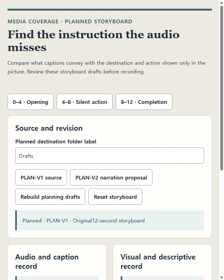 Find the instruction the audio misses