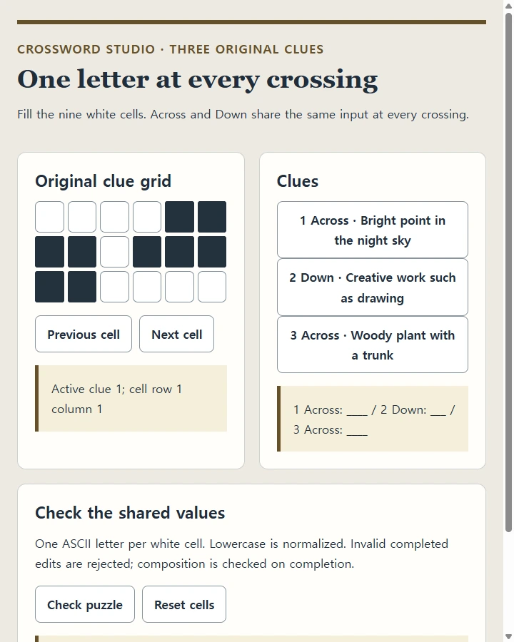 One letter at every crossing
