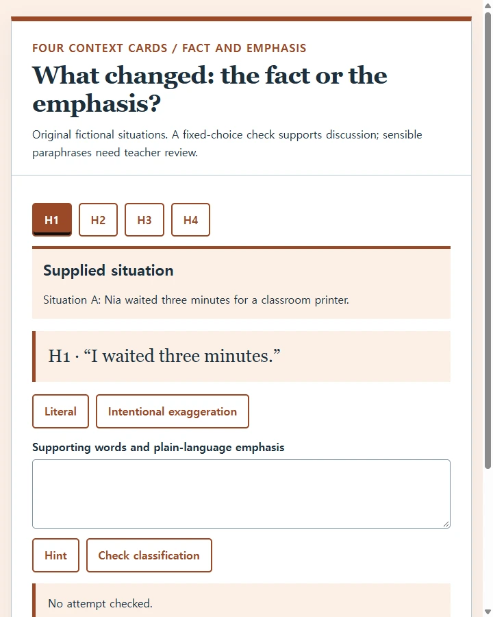 What changed: the fact or the emphasis?