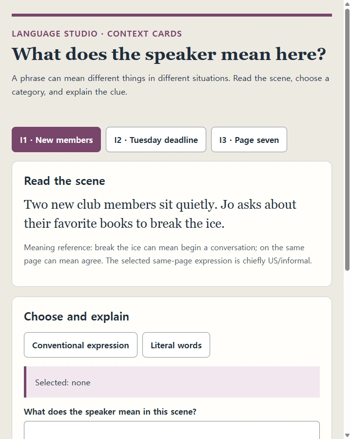 What does the speaker mean here?