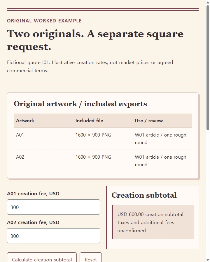 Two originals. A separate square request.