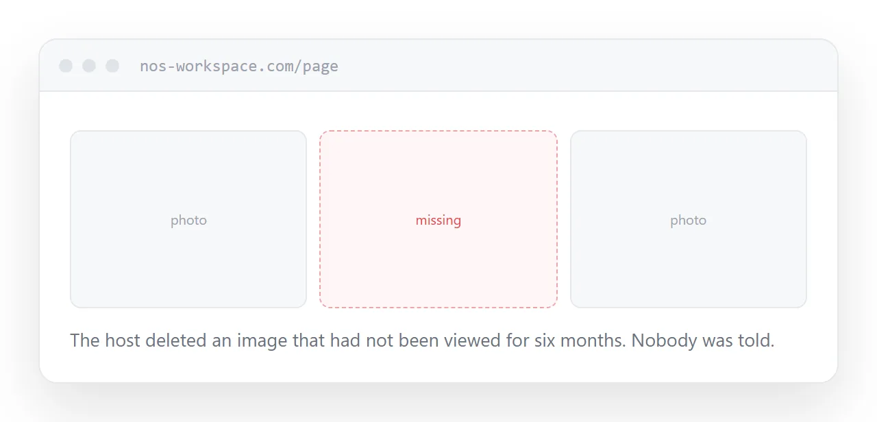 A page with two images loading and one showing a broken-image placeholder.