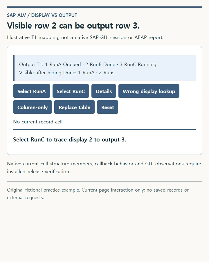 Visible row 2 can be output row 3.