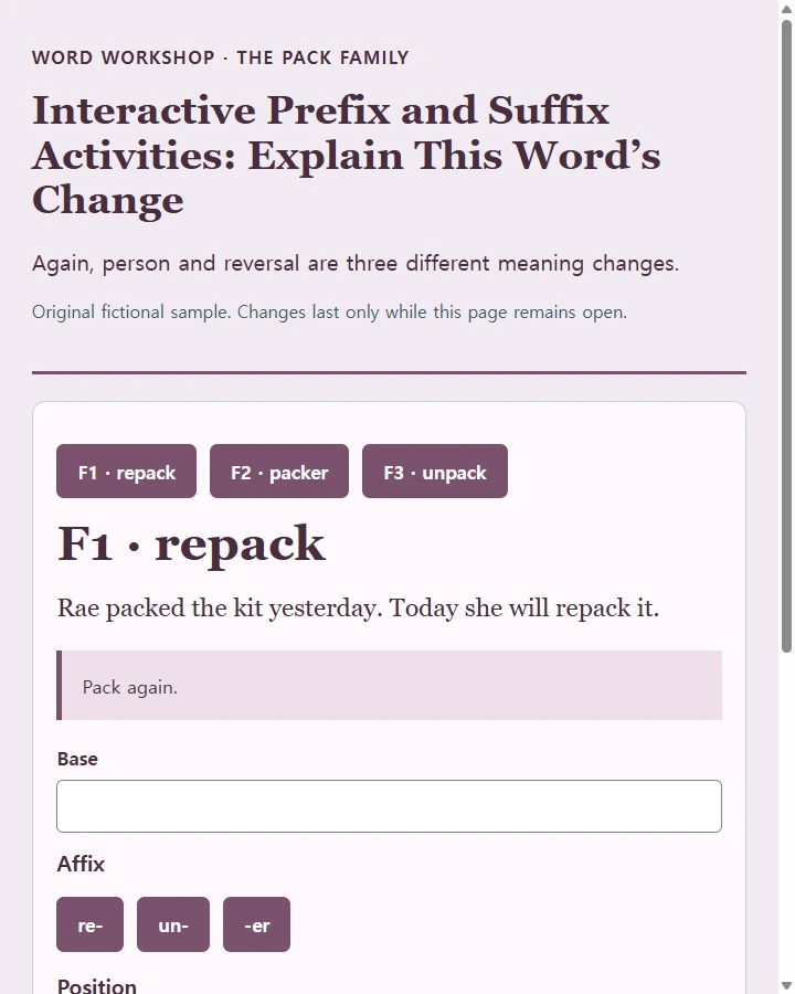 Interactive Prefix and Suffix Activities: Explain This Word’s Change