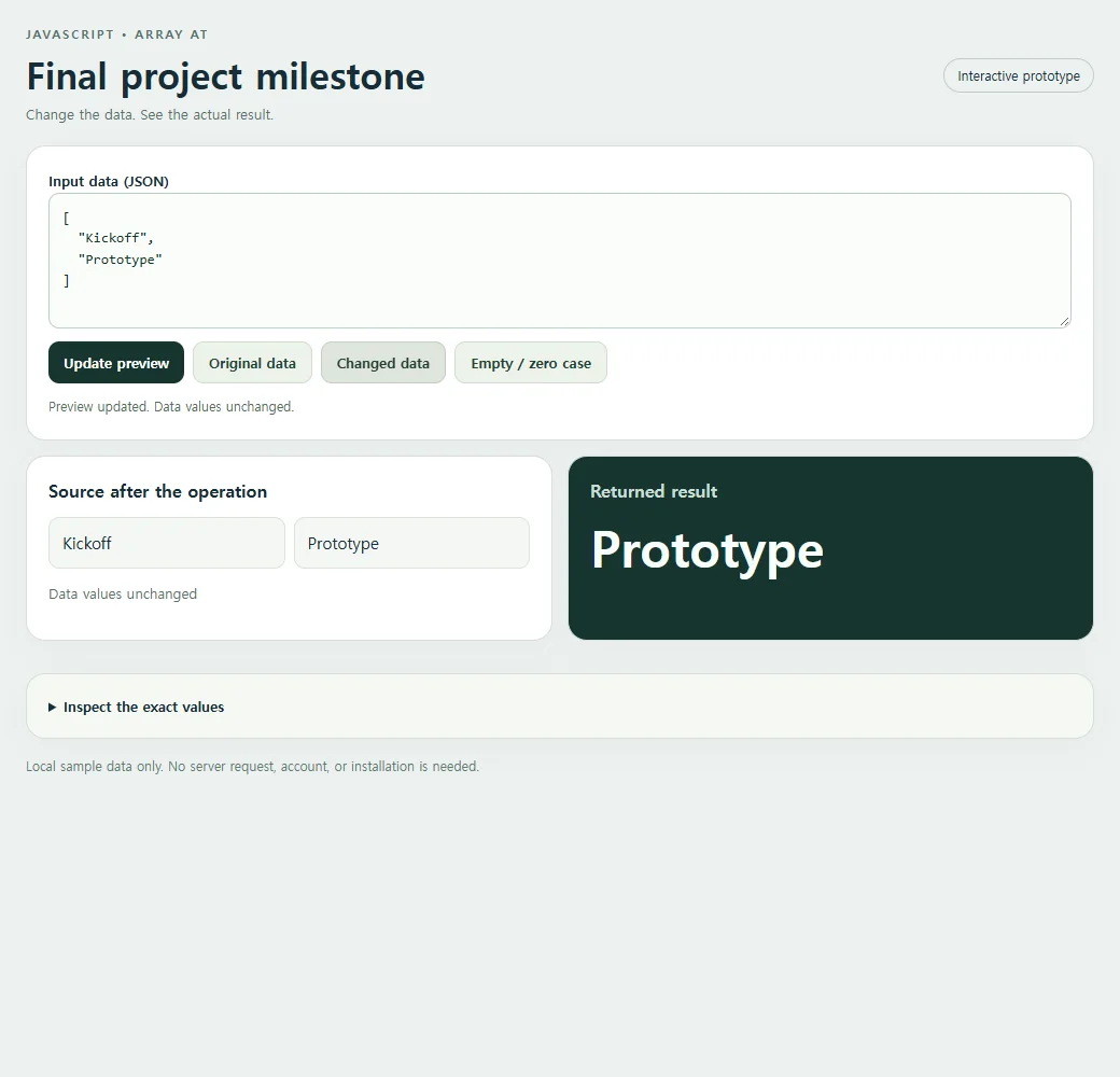 A second final project milestone sample demonstrates how the result responds to changed input.