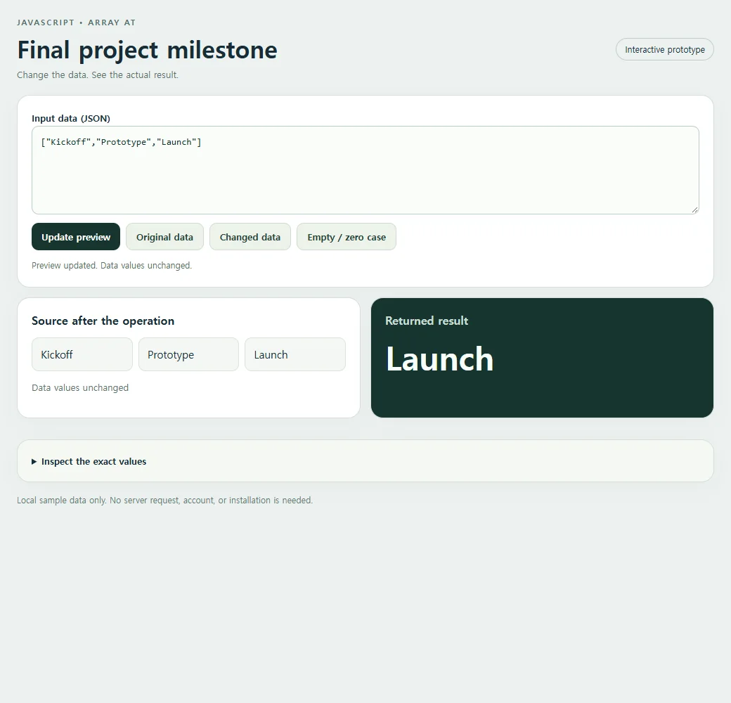 The complete final project milestone example with its original sample.