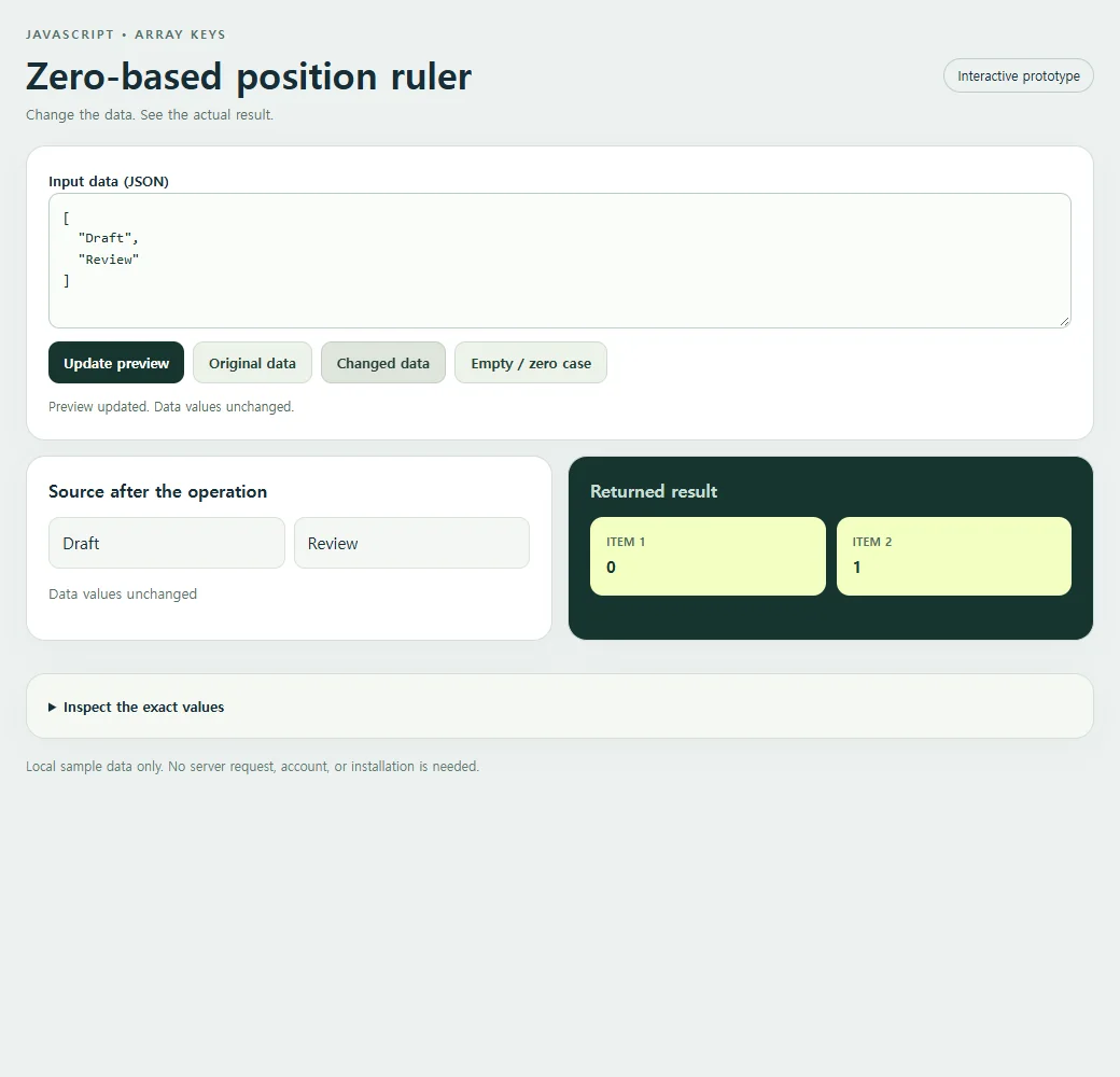 A second zero-based position ruler sample demonstrates how the result responds to changed input.