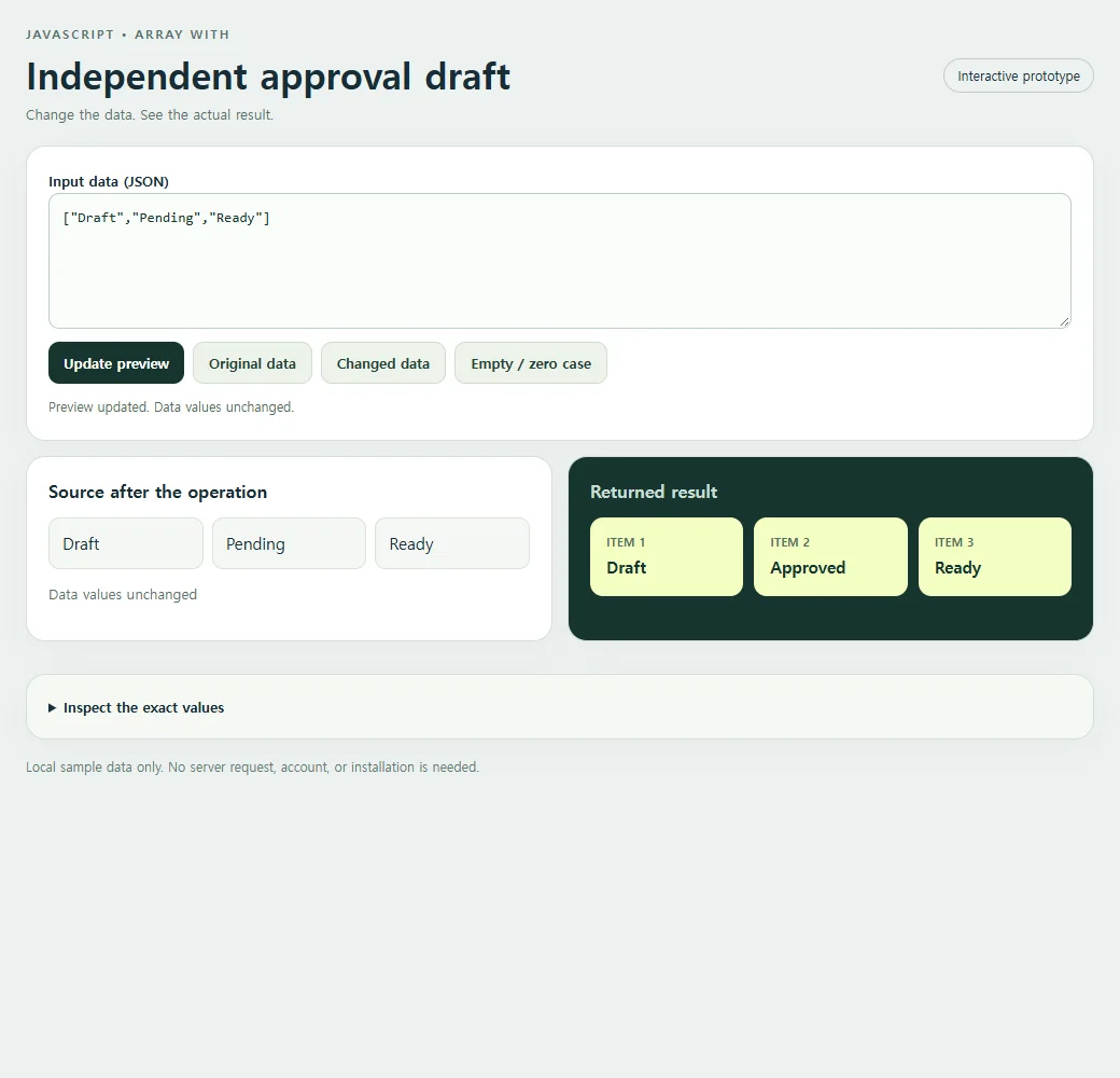 The complete independent approval draft example with its original sample.