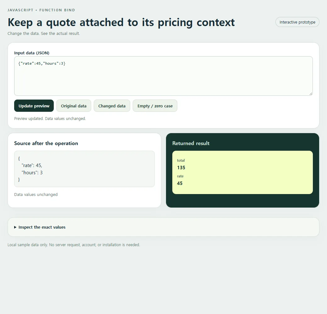 Keep a quote attached to its pricing context: original input and calculated result