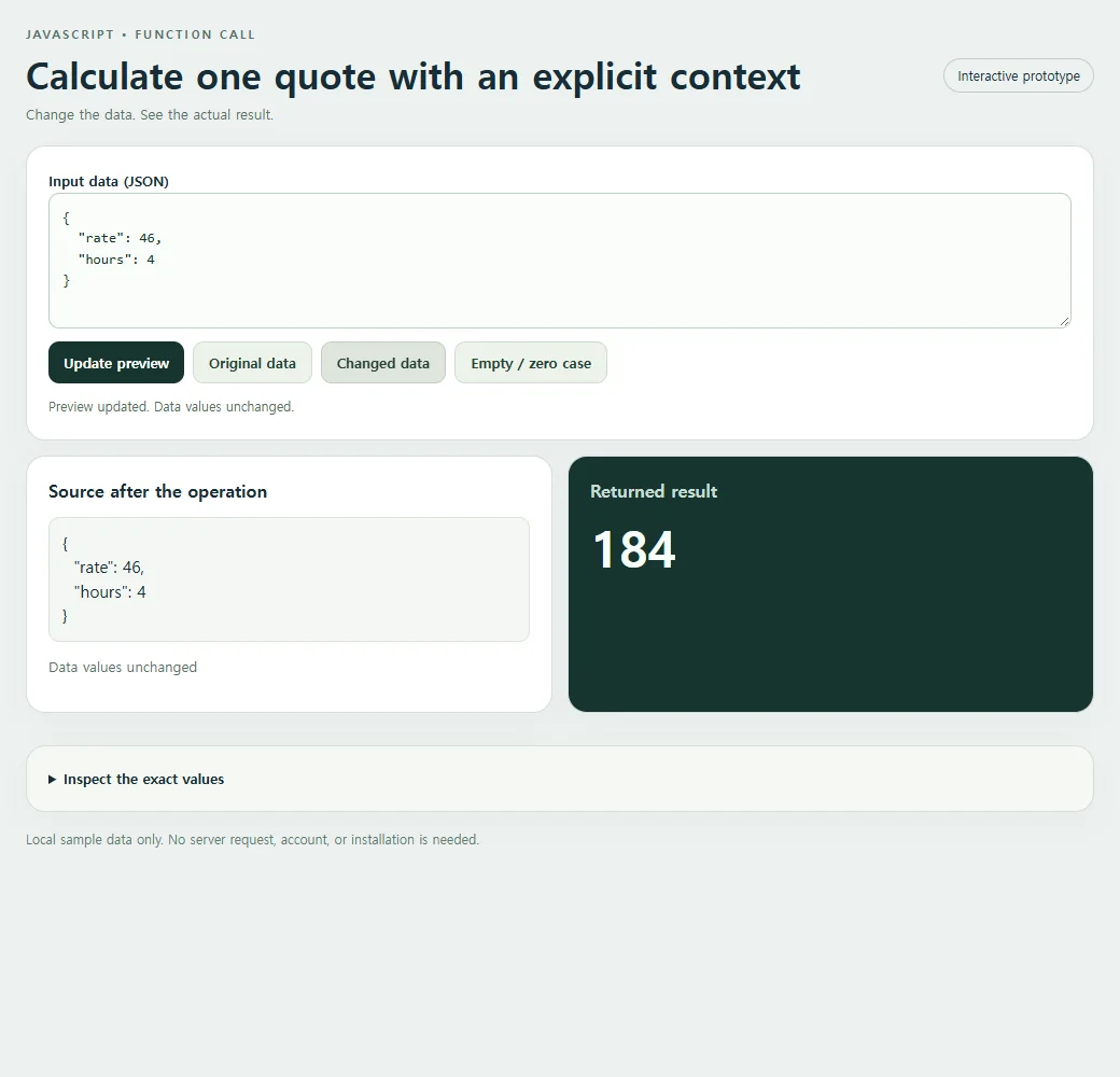 A second input lets you compare the call calculation