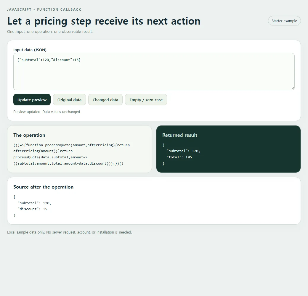 The callback example exposes its result for inspection