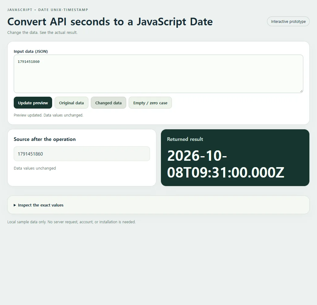 A second input lets you compare the Unix timestamp conversion calculation