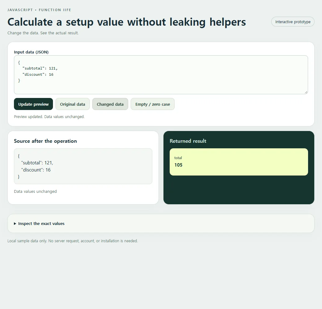 A second input lets you compare the iife calculation